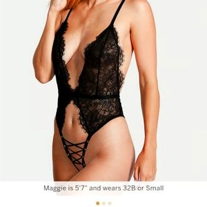 Victoria's secret crochet teddy in green color